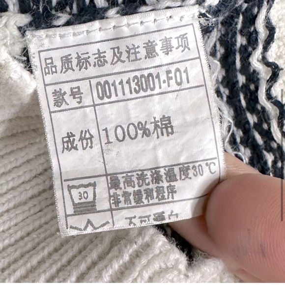 Maxmid Cream Navy Jacquard Moose Print Fair Isle Button Up Knit Cardigan S - Picture 4 of 11